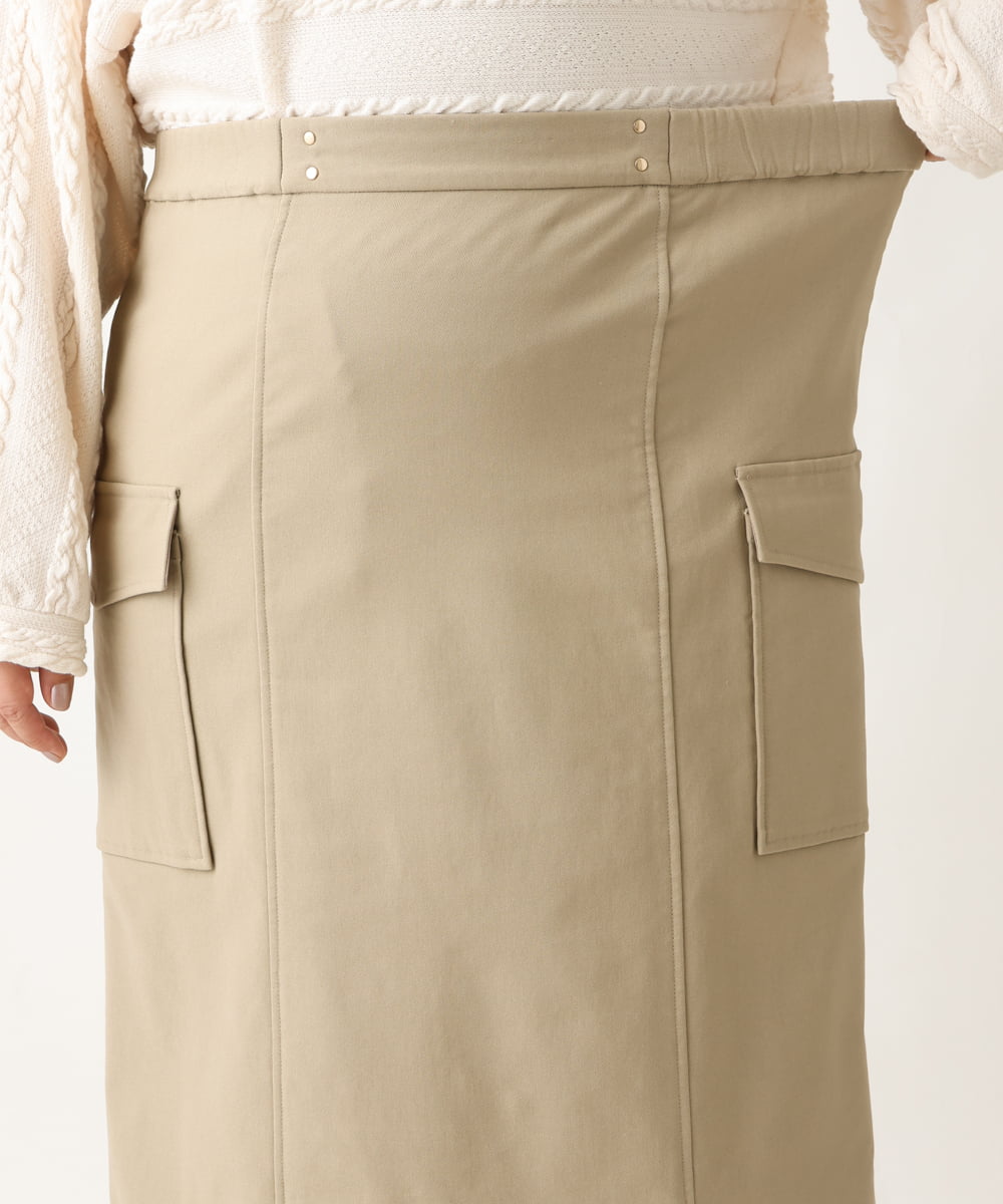 OLHAV13089 eur3(エウルキューブ) 【大きいサイズ/a.v.v×eur3】洗える裏起毛タイトスカート ベージュ(82)