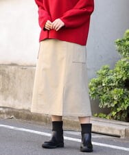 OLHAV13089 eur3(エウルキューブ) 【大きいサイズ/a.v.v×eur3】洗える裏起毛タイトスカート ベージュ(82)