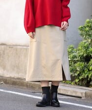 OLHAV13089 eur3(エウルキューブ) 【大きいサイズ/a.v.v×eur3】洗える裏起毛タイトスカート ベージュ(82)