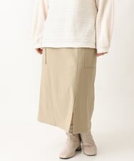 OLHAV13089 eur3(エウルキューブ) 【大きいサイズ/a.v.v×eur3】洗える裏起毛タイトスカート ベージュ(82)