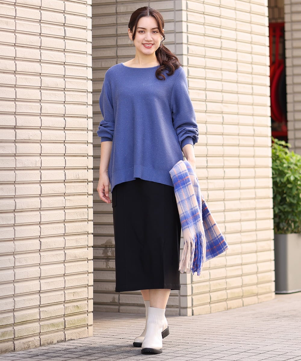 OLHAV13089 eur3(エウルキューブ) 【大きいサイズ/a.v.v×eur3】洗える裏起毛タイトスカート ブラック(94)