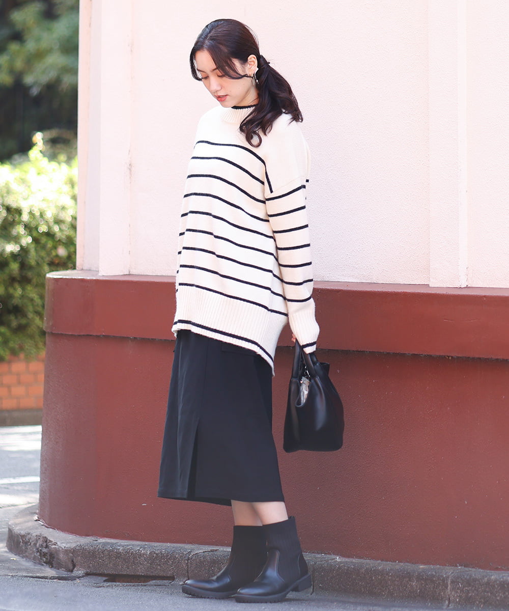 OLHAV13089 eur3(エウルキューブ) 【大きいサイズ/a.v.v×eur3】洗える裏起毛タイトスカート ブラック(94)