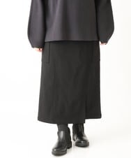 OLHAV13089 eur3(エウルキューブ) 【大きいサイズ/a.v.v×eur3】洗える裏起毛タイトスカート ブラック(94)