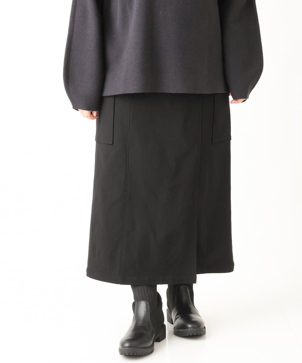 OLHAV13089 eur3(エウルキューブ) 【大きいサイズ/a.v.v×eur3】洗える裏起毛タイトスカート ブラック(94)