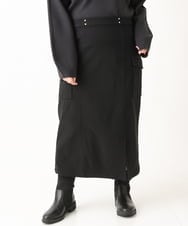 OLHAV13089 eur3(エウルキューブ) 【大きいサイズ/a.v.v×eur3】洗える裏起毛タイトスカート ブラック(94)