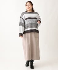 OLHAV16119 eur3(エウルキューブ) 【大きいサイズ】マシュマロタッチフェイクスエードスカート ベージュ(82)