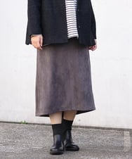 OLHAV16119 eur3(エウルキューブ) 【大きいサイズ】マシュマロタッチフェイクスエードスカート ダークグレー(93)