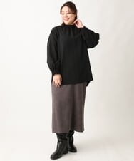 OLHAV16119 eur3(エウルキューブ) 【大きいサイズ】マシュマロタッチフェイクスエードスカート ダークグレー(93)