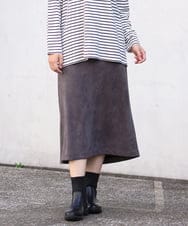 OLHAV16119 eur3(エウルキューブ) 【大きいサイズ】マシュマロタッチフェイクスエードスカート ダークグレー(93)