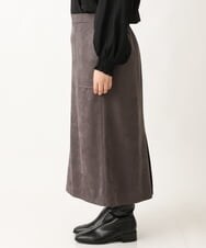 OLHAV16119 eur3(エウルキューブ) 【大きいサイズ】マシュマロタッチフェイクスエードスカート ダークグレー(93)