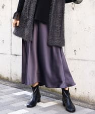 OLHBA14129 eur3(エウルキューブ) 【大きいサイズ】サテンバックフレアスカート ダークグレー(93)