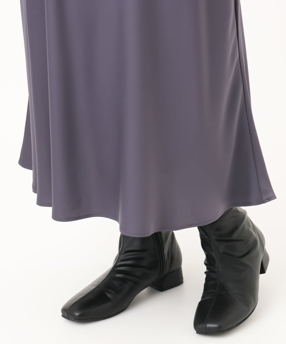 OLHBA14129 eur3(エウルキューブ) 【大きいサイズ】サテンバックフレアスカート ダークグレー(93)