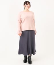 OLHBA14129 eur3(エウルキューブ) 【大きいサイズ】サテンバックフレアスカート ダークグレー(93)