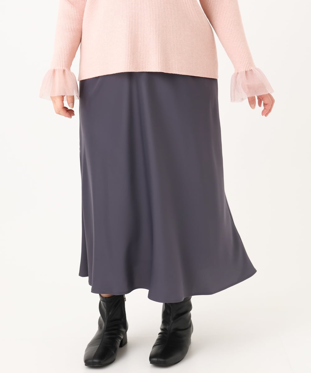 OLHBA14129 eur3(エウルキューブ) 【大きいサイズ】サテンバックフレアスカート ダークグレー(93)