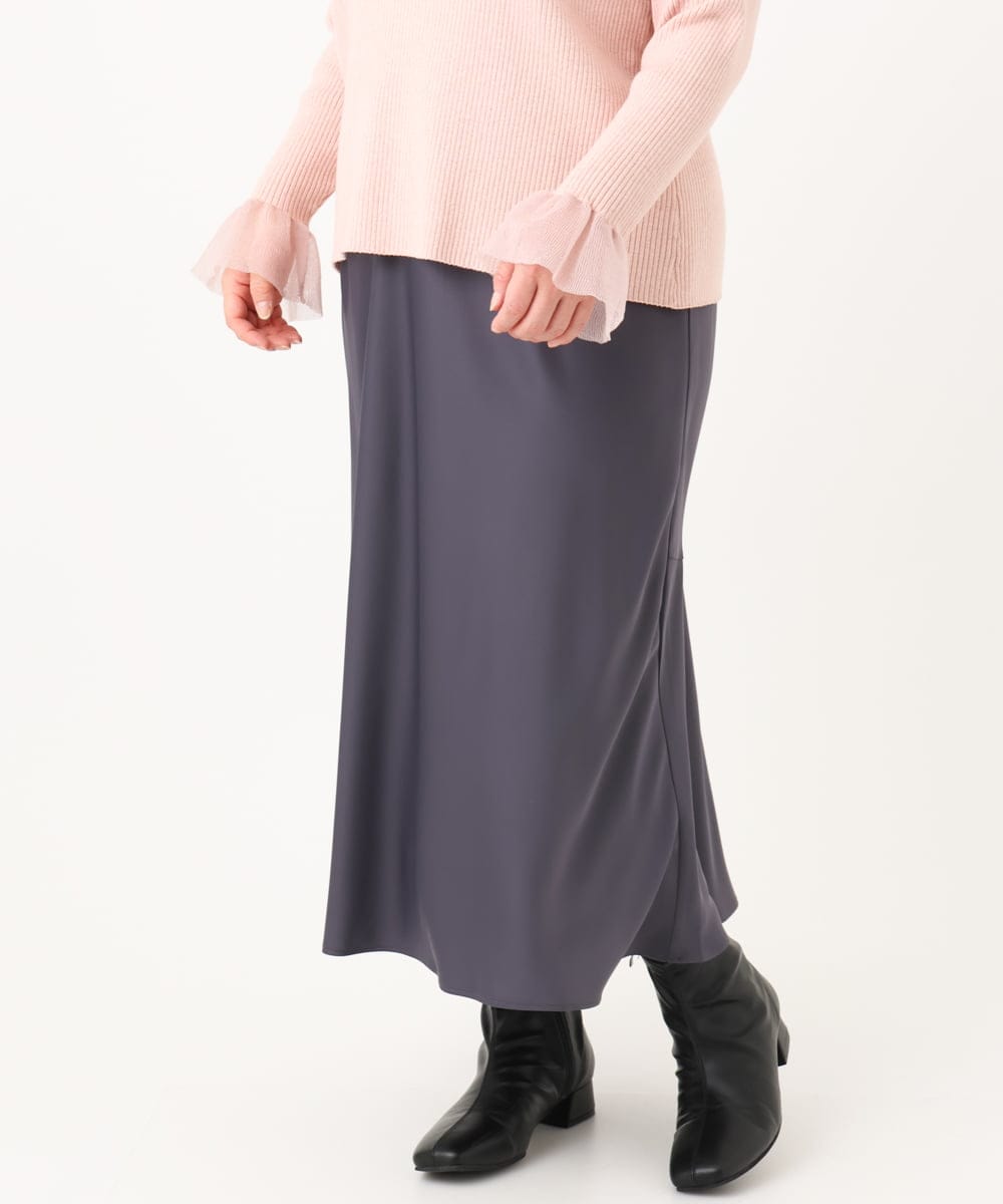OLHBA14129 eur3(エウルキューブ) 【大きいサイズ】サテンバックフレアスカート ダークグレー(93)