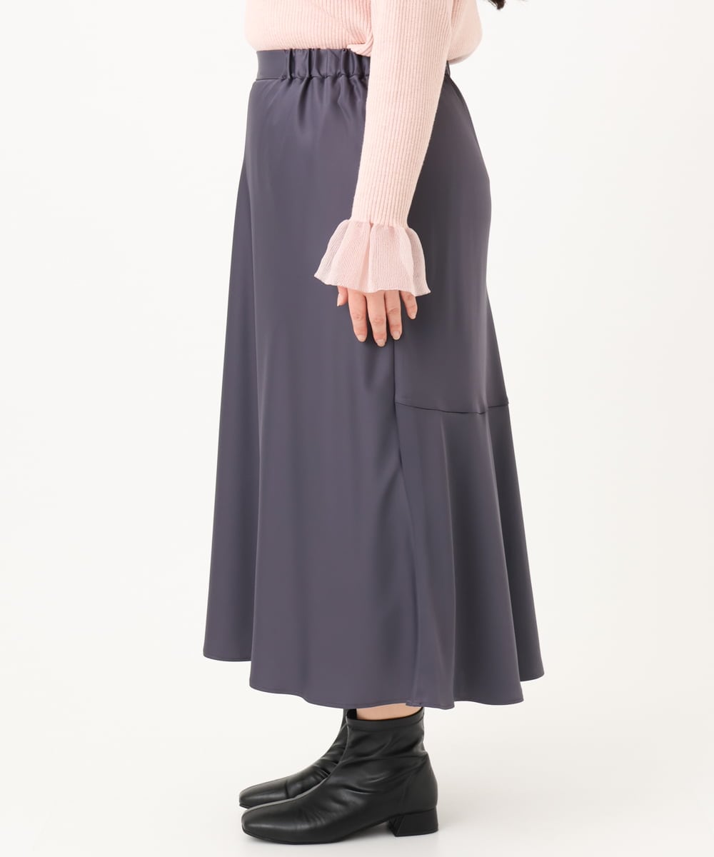 OLHBA14129 eur3(エウルキューブ) 【大きいサイズ】サテンバックフレアスカート ダークグレー(93)