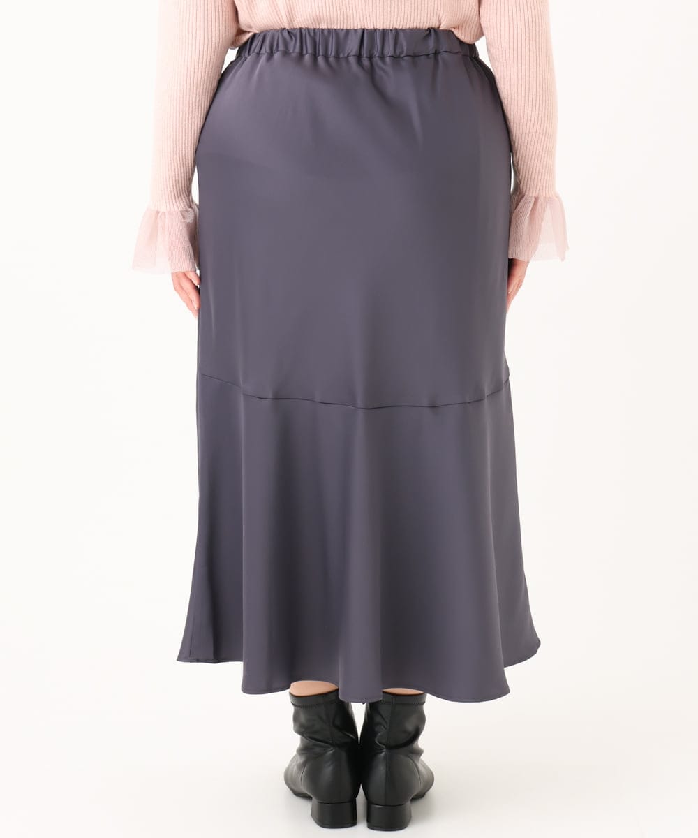 OLHBA14129 eur3(エウルキューブ) 【大きいサイズ】サテンバックフレアスカート ダークグレー(93)