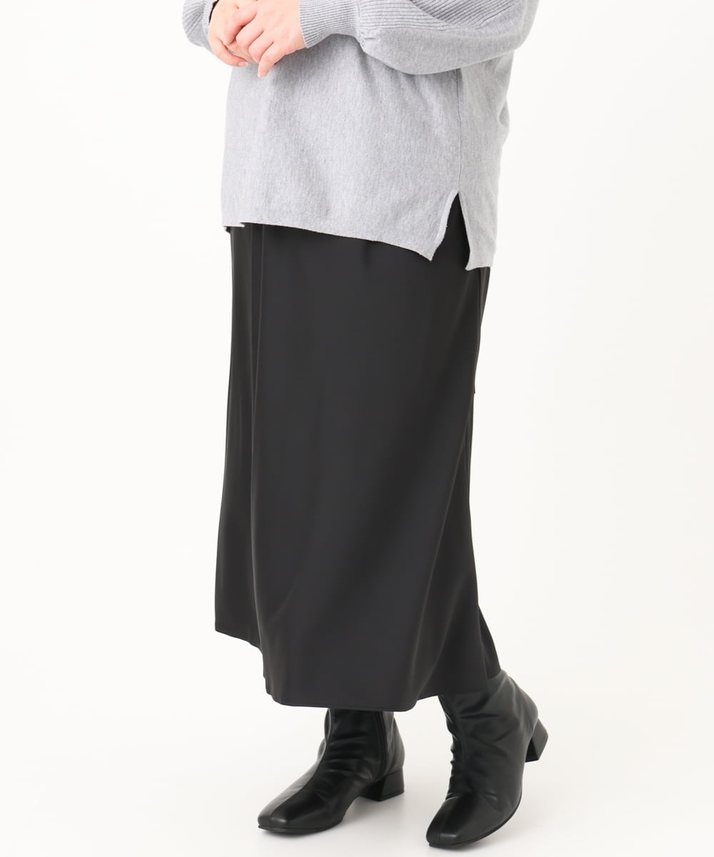OLHBA14129 eur3(エウルキューブ) 【大きいサイズ】サテンバックフレアスカート ブラック(94)