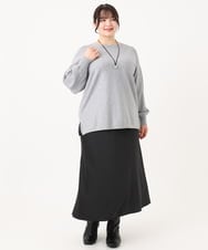 OLHBA14129 eur3(エウルキューブ) 【大きいサイズ】サテンバックフレアスカート ブラック(94)