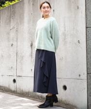 OLHBD07129 eur3(エウルキューブ) 【大きいサイズ】ラッフルスカート ネイビー(57)