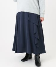 OLHBD07129 eur3(エウルキューブ) 【WEB先行販売】【大きいサイズ】ラッフルスカート ネイビー(57)