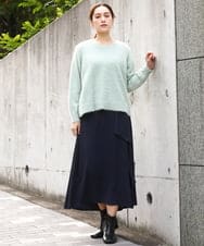 OLHBD07129 eur3(エウルキューブ) 【大きいサイズ】ラッフルスカート ネイビー(57)