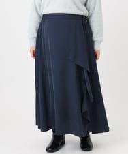 OLHBD07129 eur3(エウルキューブ) 【WEB先行販売】【大きいサイズ】ラッフルスカート ネイビー(57)