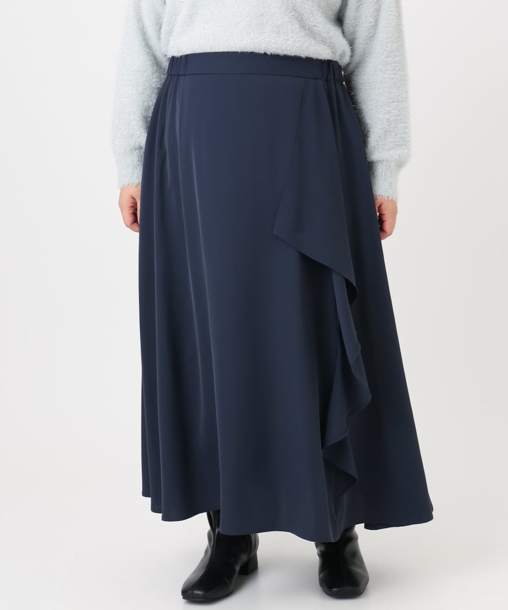 OLHBD07129 eur3(エウルキューブ) 【WEB先行販売】【大きいサイズ】ラッフルスカート ネイビー(57)