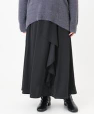 OLHBD07129 eur3(エウルキューブ) 【WEB先行販売】【大きいサイズ】ラッフルスカート ブラック(94)
