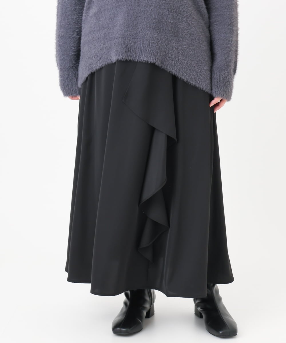 OLHBD07129 eur3(エウルキューブ) 【WEB先行販売】【大きいサイズ】ラッフルスカート ブラック(94)