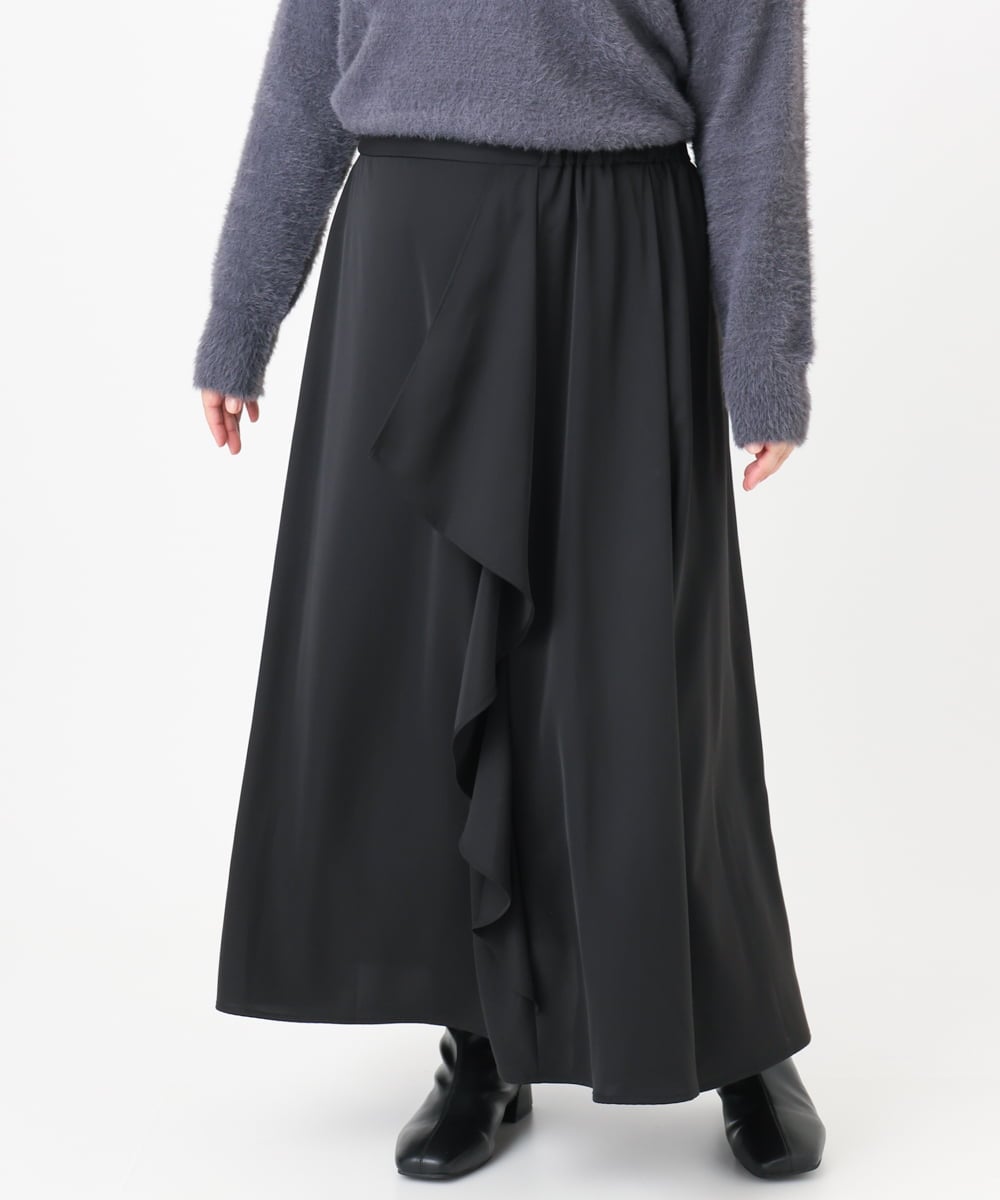 OLHBD07129 eur3(エウルキューブ) 【WEB先行販売】【大きいサイズ】ラッフルスカート ブラック(94)