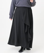 OLHBD07129 eur3(エウルキューブ) 【WEB先行販売】【大きいサイズ】ラッフルスカート ブラック(94)