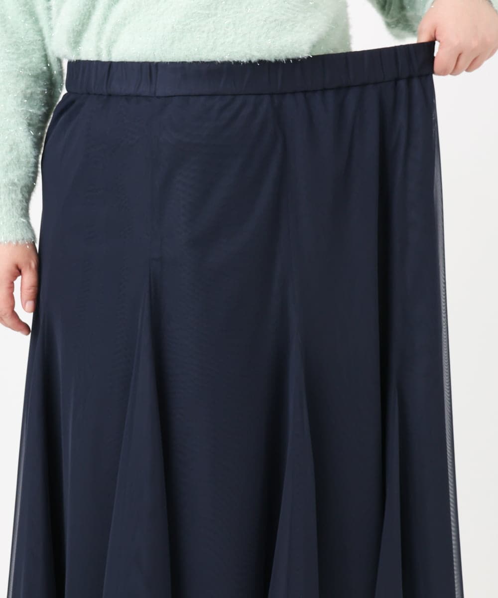 OLHBD09119 eur3(エウルキューブ) 【大きいサイズ】チュールスカート ネイビー(57)