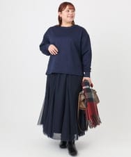 OLHBD09119 eur3(エウルキューブ) 【大きいサイズ】チュールスカート ネイビー(57)