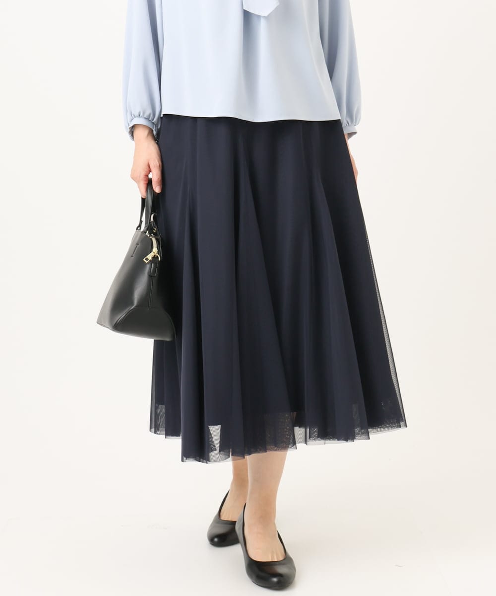 OLHBD09119 eur3(エウルキューブ) 【大きいサイズ】チュールスカート ネイビー(57)