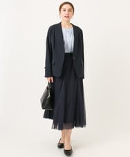 OLHBD09119 eur3(エウルキューブ) 【大きいサイズ】チュールスカート ネイビー(57)