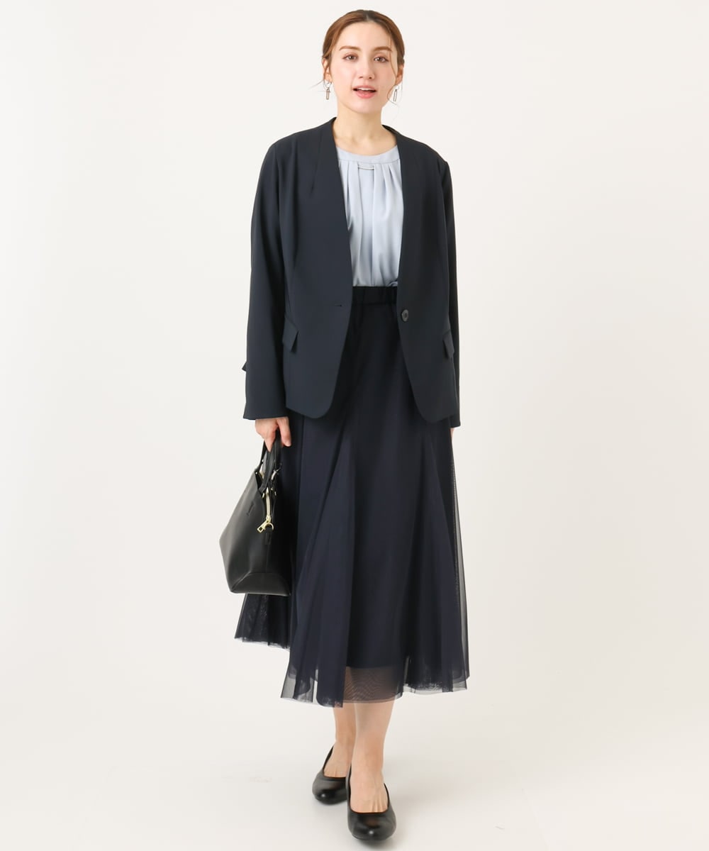 OLHBD09119 eur3(エウルキューブ) 【大きいサイズ】チュールスカート ネイビー(57)