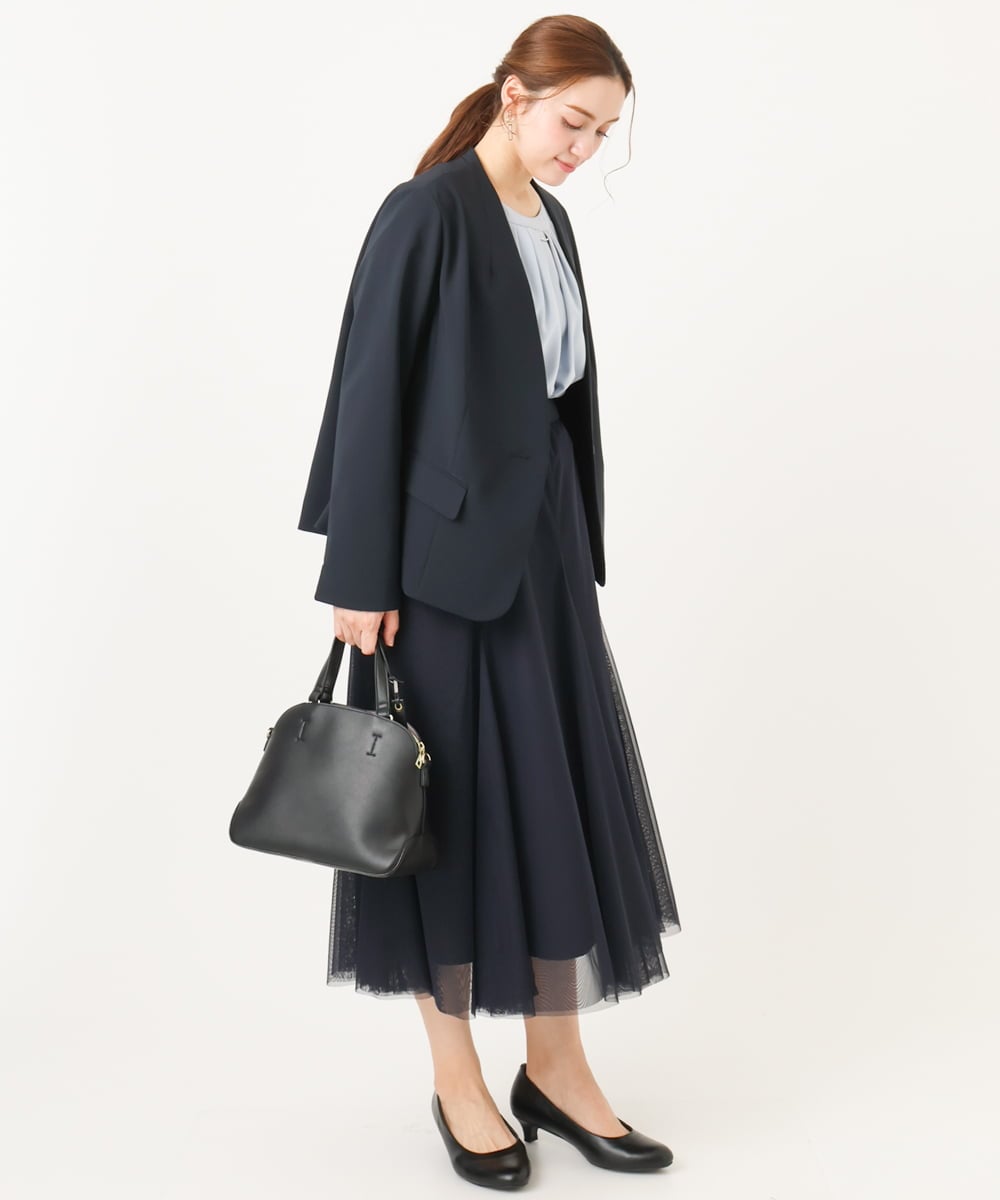 OLHBD09119 eur3(エウルキューブ) 【大きいサイズ】チュールスカート ネイビー(57)