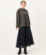 OLHBD09119 eur3(エウルキューブ) 【大きいサイズ】チュールスカート ネイビー(57)