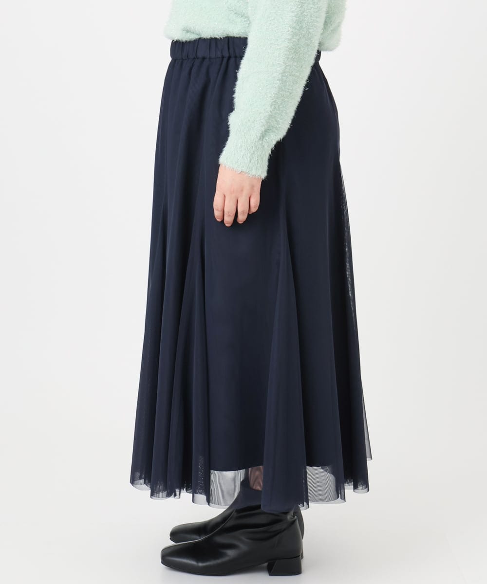 OLHBD09119 eur3(エウルキューブ) 【大きいサイズ】チュールスカート ネイビー(57)