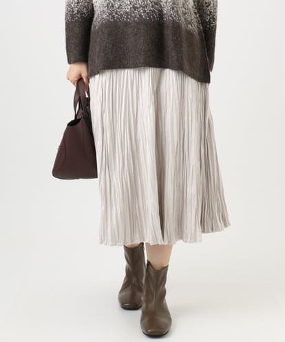 OLHBD10089 eur3 【WEB先行販売】【大きいサイズ/a.v.v×eur3】フェイクスエードプリーツスカート