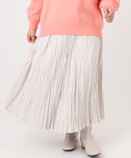 OLHBD10089 eur3(エウルキューブ) 【WEB先行販売】【大きいサイズ/a.v.v×eur3】フェイクスエードプリーツスカート アイボリー(80)