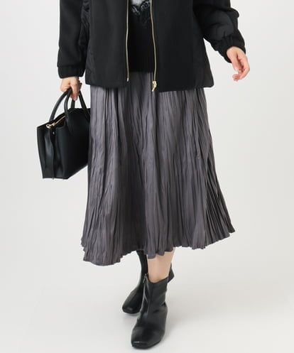 OLHBD10089 eur3 【WEB先行販売】【大きいサイズ/a.v.v×eur3】フェイクスエードプリーツスカート