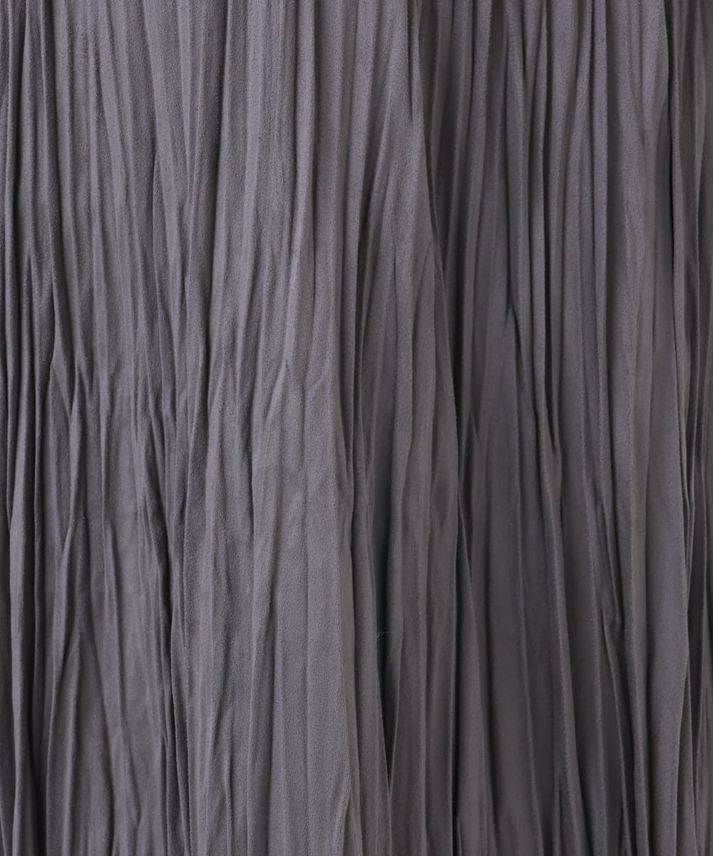 OLHBD10089 eur3(エウルキューブ) 【WEB先行販売】【大きいサイズ/a.v.v×eur3】フェイクスエードプリーツスカート ダークグレー(93)