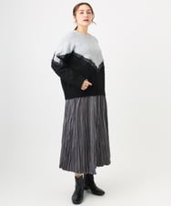 OLHBD10089 eur3(エウルキューブ) 【WEB先行販売】【大きいサイズ/a.v.v×eur3】フェイクスエードプリーツスカート ダークグレー(93)