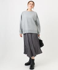 OLHBD10089 eur3(エウルキューブ) 【WEB先行販売】【大きいサイズ/a.v.v×eur3】フェイクスエードプリーツスカート ダークグレー(93)