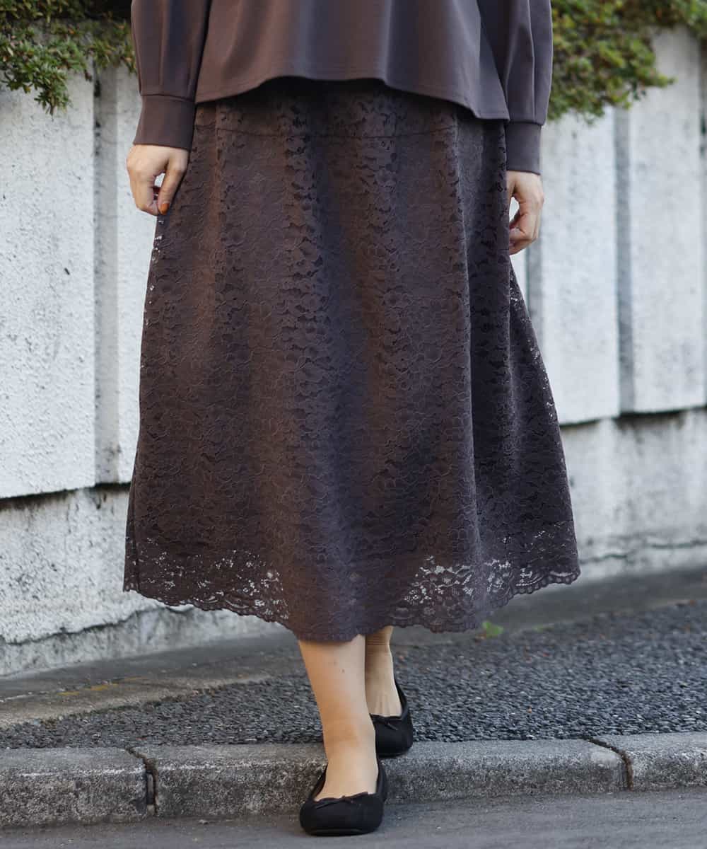 Eur3 エウルキューブ 大きいサイズ スカラカット総レーススカート イトキンオンラインストア