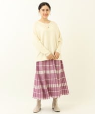OLHBS13100 eur3(エウルキューブ) 【大きいサイズ】アクリルジャガードチェック柄スカート ピンク(03)