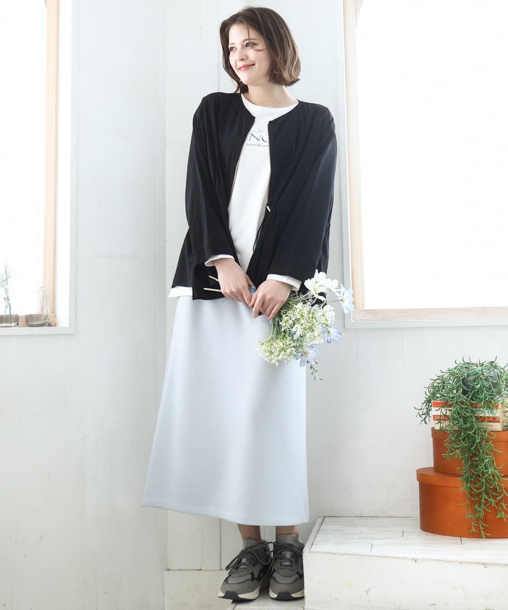 OLHCD02089 eur3(エウルキューブ) 【大きいサイズ/a.v.v×eur3】ジャージータイトスカート ライトブルー(50)