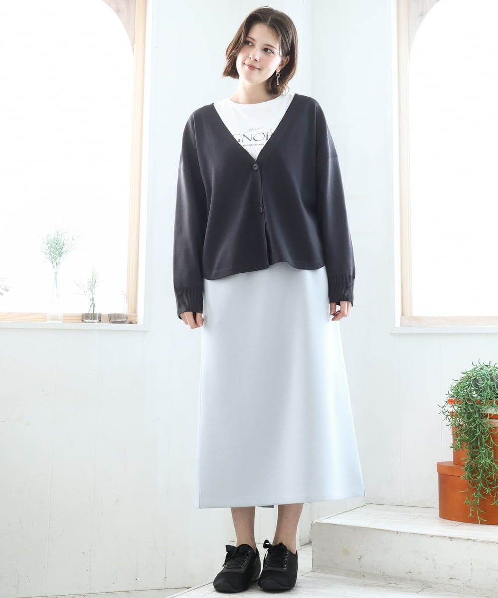 OLHCD02089 eur3(エウルキューブ) 【大きいサイズ/a.v.v×eur3】ジャージータイトスカート ライトブルー(50)